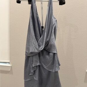 Misa Los Angeles Backless Gray Dress